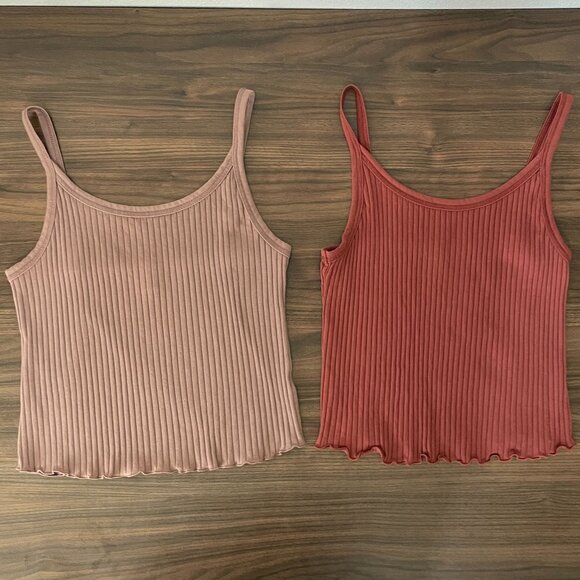Old Navy Tops - Old Navy Soft Stretch Ribbed Casual Summer Tank Tops Lettuce Hem Women's Size L